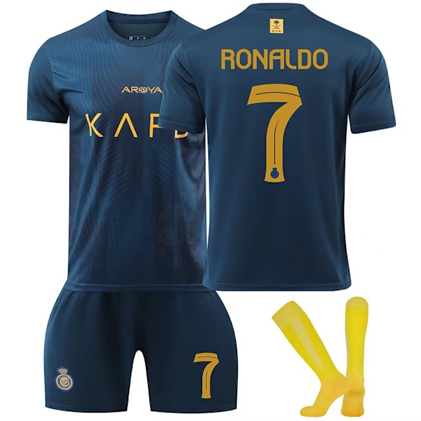 23-24 Riyadh Victory bortaställ Ronaldo fotbollströja set XS(160-165cm)