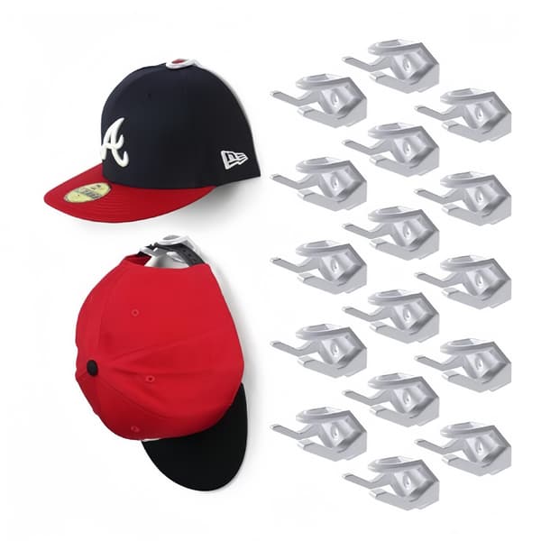 Selvklebende baseballcapskroker for enkel hatteoppbevaring White