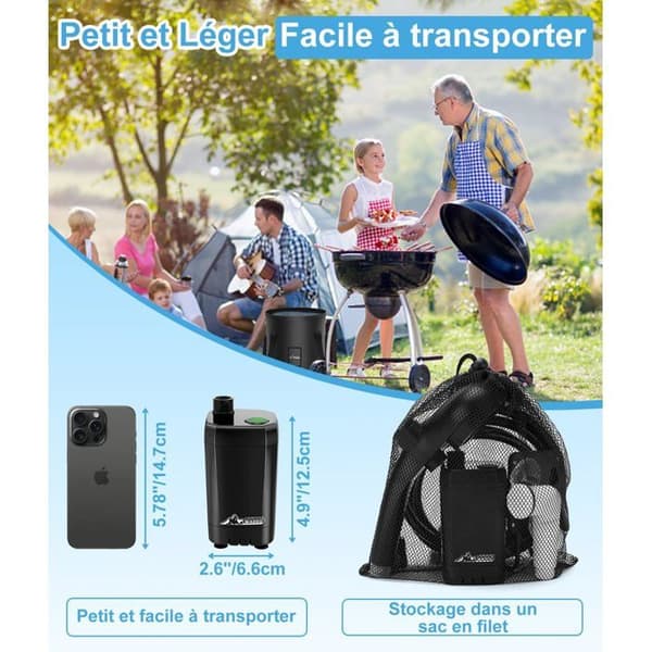 Bærbar campingbruser med smart digitalt display, 20 L sammenklappelig spand og to brusehoveder, sort