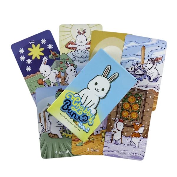 Chubby Bun Tarot Version V2 Kanin Oracle Kort Kanin Tarot Sjovt Kortspil Brætspil Til Familie og Venner Fest