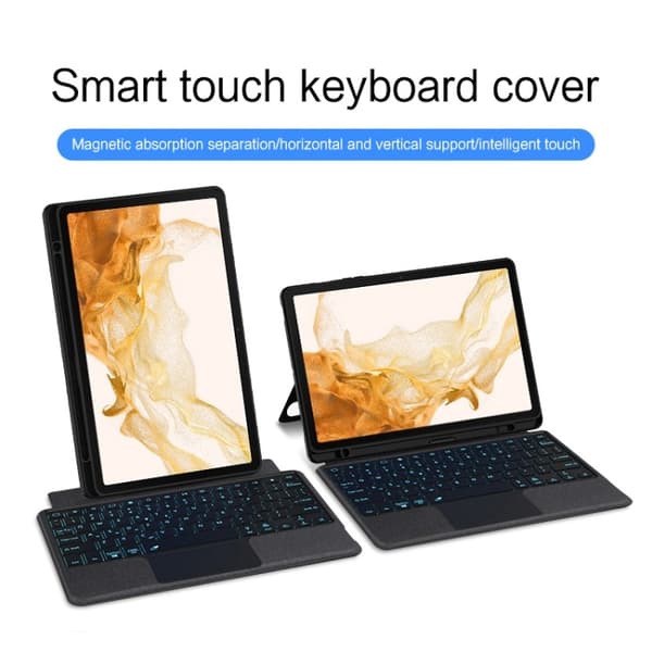 Bluetooth-tangentbordsfodral för Samsung Galaxy Tab S8 X700/S7 T870, läder, delad design