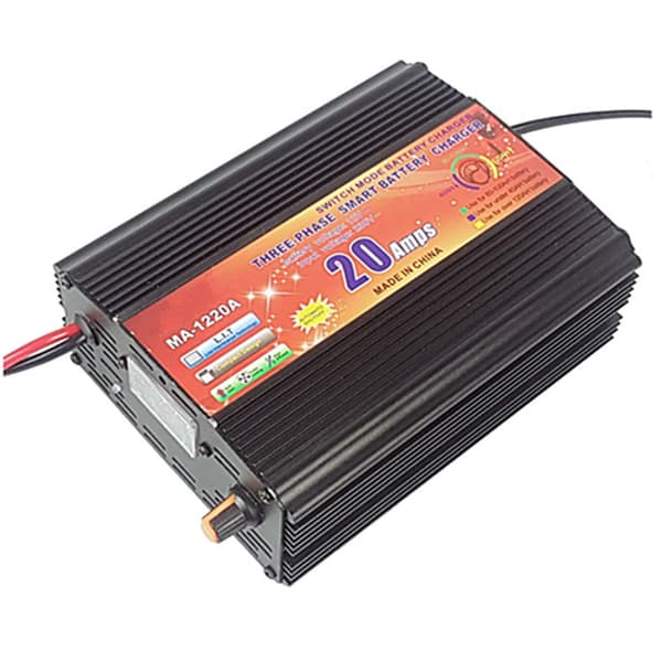 1220A Bil Motorcykel 4-stegs Blybatteriladdare Black EU Plug