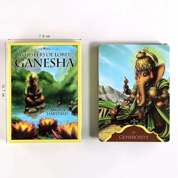 Viskningar från Lord Ganesha Orakel Tarotkortlek 50 Kort Ödes Spådom Brädspel Kort Familj och Vänner Samlings Kortspel