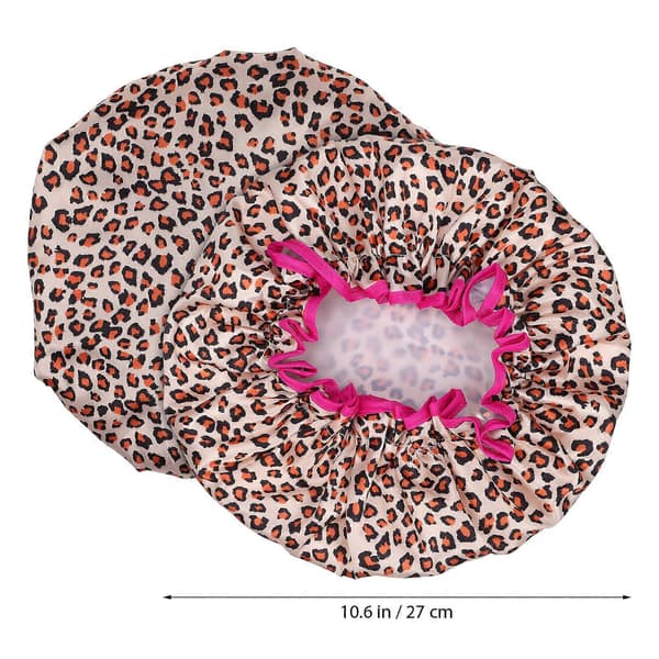 Genanvendelig brusehætte Badehætte Voksen Hårhætte Elastisk Leopardprint Brusehætte Badehat 27.00X11.00X0.30CM