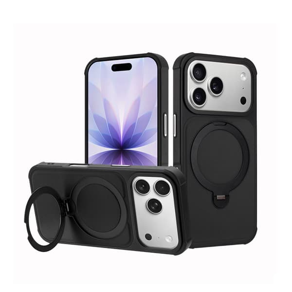 Magnetisk stativtelefondeksel kompatibelt med iPhone 17 Pro Max, iPhone 17 og iPhone 16 Pro-Dugt Black For iPhone 17 Pro Max