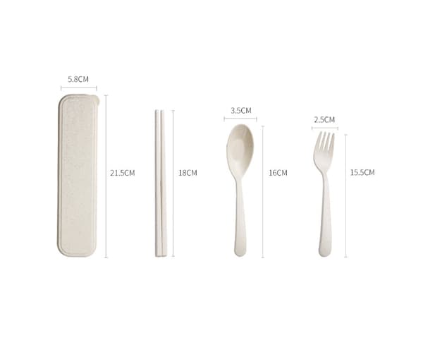 3st/ Set Delicate Portable Bestick Portable - Beige