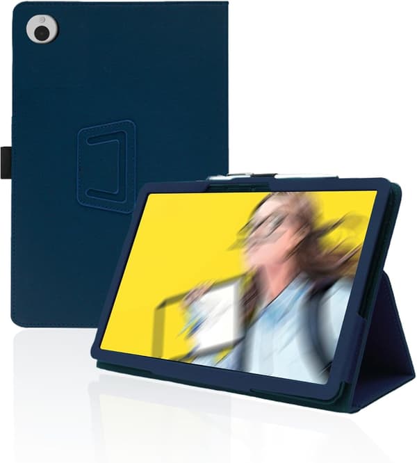 Vikbart stativfodral för Wacom MovinkPad 11, PU-läder, pennhållare, handledsrem, DEEPBLUE