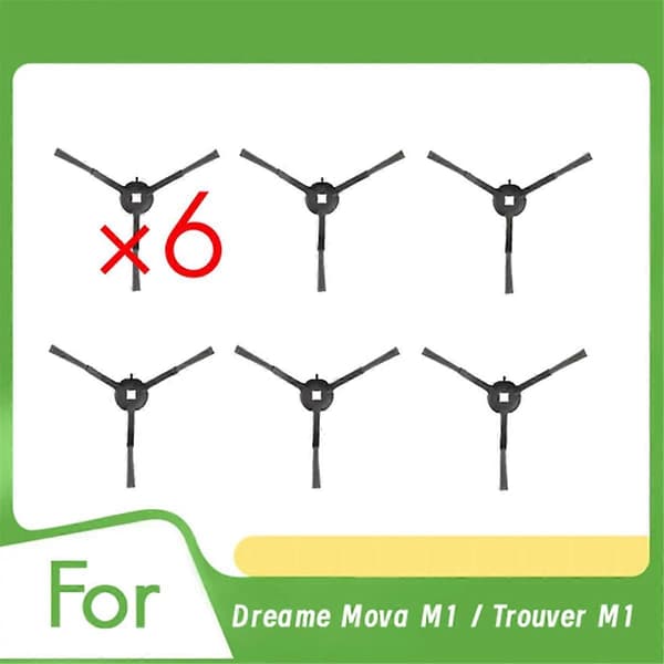 6 st Sidoborstar för Dreame Mova M1 / Trouver M1 Dammsugar Delar As Shown