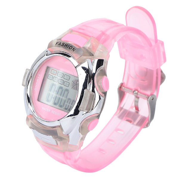 Elektronisk watch för barn Vattentät stoppur Noctilucence Dual Time Digital Watch Rosa