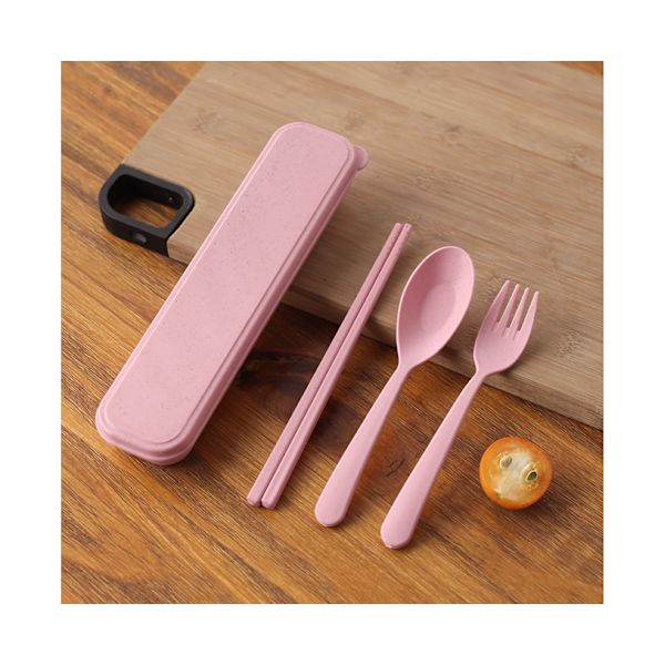 3 stk./sæt Delikat Bærbart Bestik Bærbart - Pink