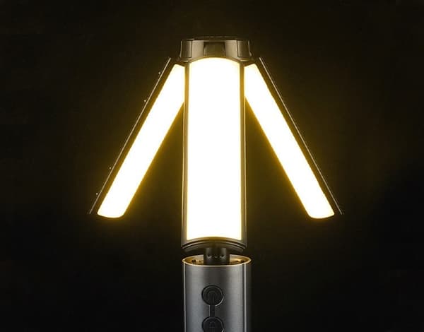 LED Campinglykt, Teleskopisk, 3000mAh, USB-C Oppladbar, 3 Lysmoduser, 25-52cm