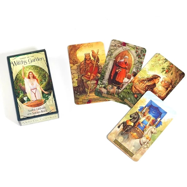 Witch Garden Tarotkort Sæt 78 stk. Spådom og Mysterium, Velegnet til festspil Tarotkort Sæt
