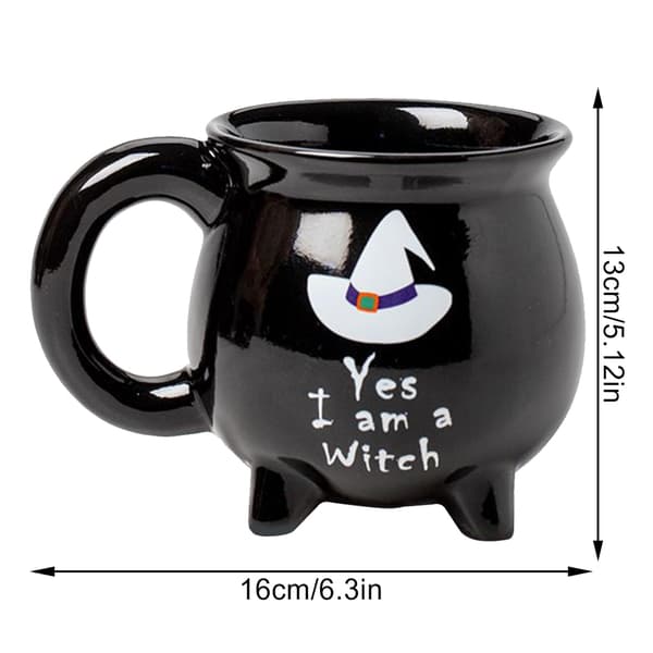 Kittelmugg, Spooky Gotisk Keramisk Kaffekopp, 16x13x13cm, Heminredning