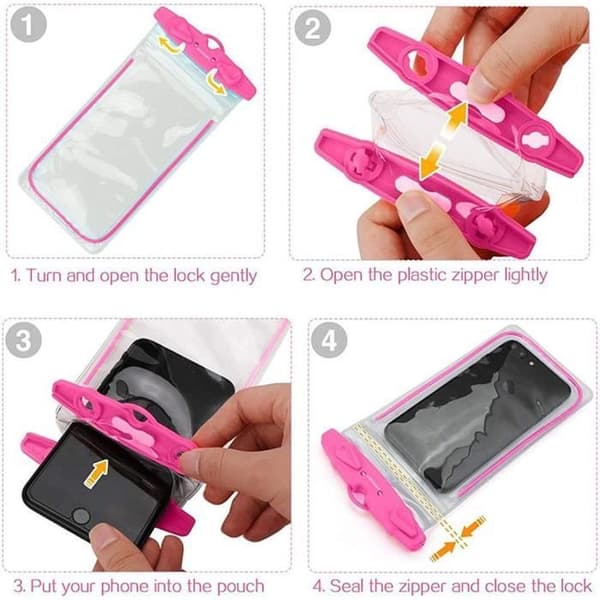 E.F.CONNECTION Universal Vandtæt Pose til iPhone, Xiaomi, Redmi, Samsung, OPPO og Huawei Smartphones, Sort