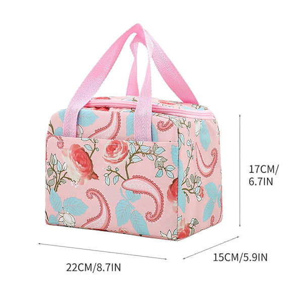 Bento Bag Student Med Ris Bærbar Lunsjbag Termisk Isolasjon Matboks Bag Multicolor