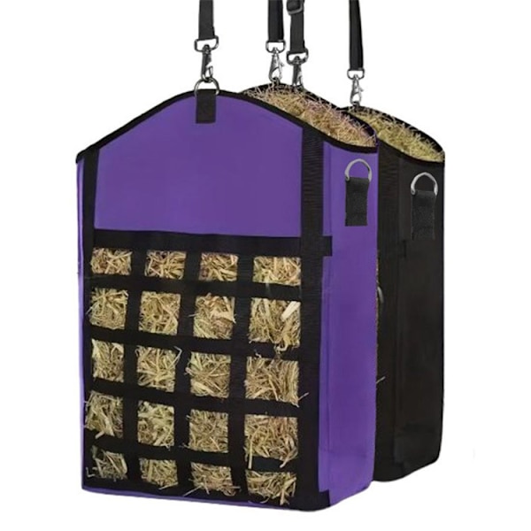 Hestefoderpose til opbevaring af hø til husdyrfodring og rejsebrug Purple Hay Storage Bag