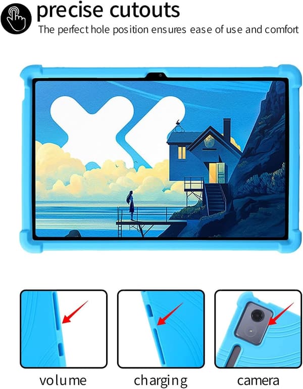 Kompatibel med Lenovo Idea Tab Pro 12.7\" silikondeksel, støtsikkert stativ for barn