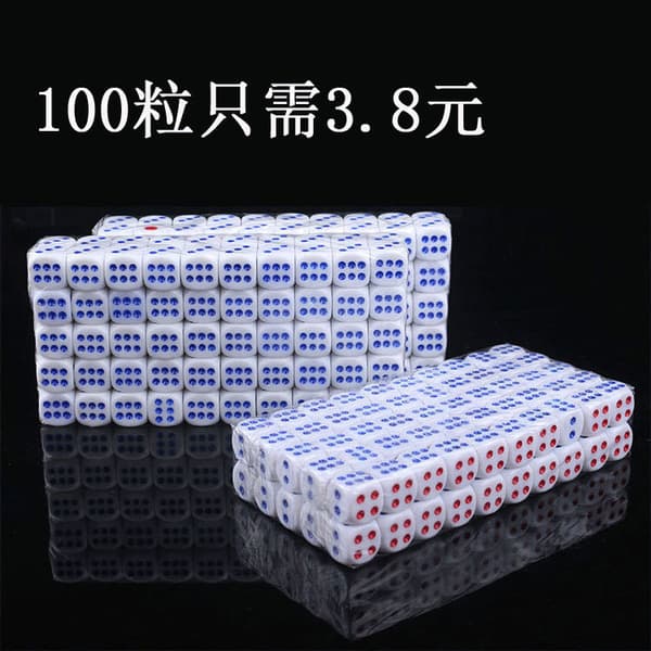 100 stk. nr. 13 terninger i plast til mahjong, bar- og bordspil No.13 Plastic Dice 100pcs