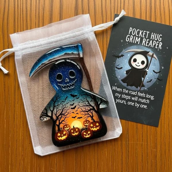 Halloween-fickkort, akryl-minnessak för studenter, tonåringar och anställda, 8 cm E