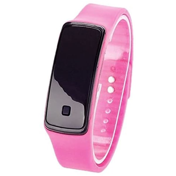 Rektangel Sport LED Digital watch Silikonrem Elektroniskt armbandsur (rosa)