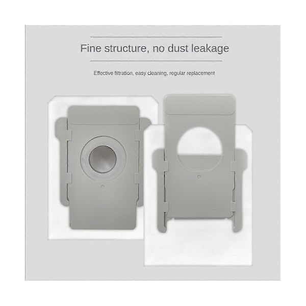 4 st Dammsugarpåsar Ersättning för S9 I7 I7+ E5 E6 Robotdammsugare Reservdelar Grey