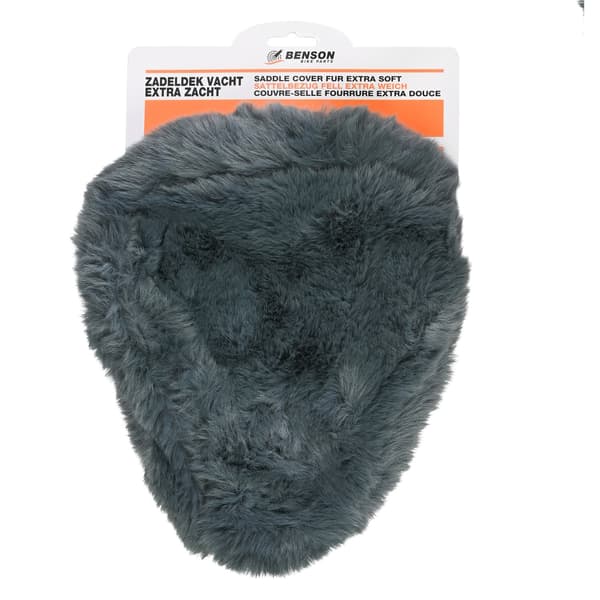 Mjukt sadelöverdrag i fleece, grå, extra plysch, elastiskt band, universell passform