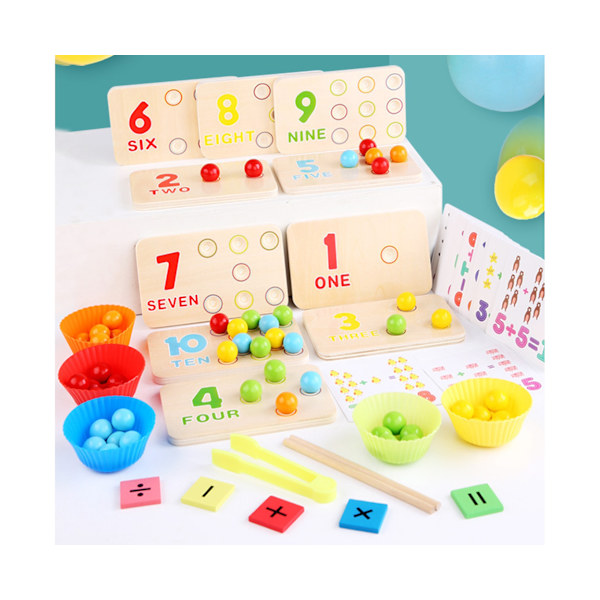 1 Sett Perleleke Fallbestandig Multifunksjonell Glatt Overflate Perler Spisepinner Pedagogisk Leke for Barn