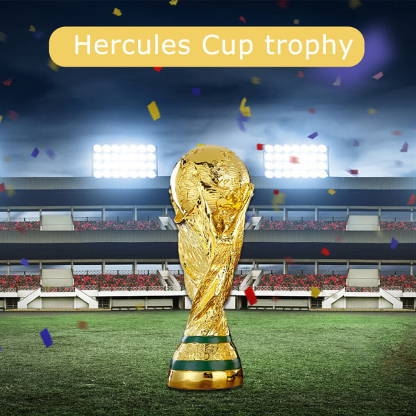 Stor VM -fotbollsfotboll Qatar 2022 Gold Trophy Sports Replica . 27cm
