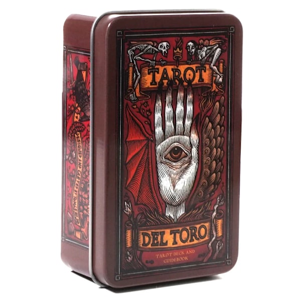 Del Toro Tarot i metalæske af tin 78 kort med forgyldt kant Guidebog Light Seer's Tarot Deck Strømpe Blooming Cat