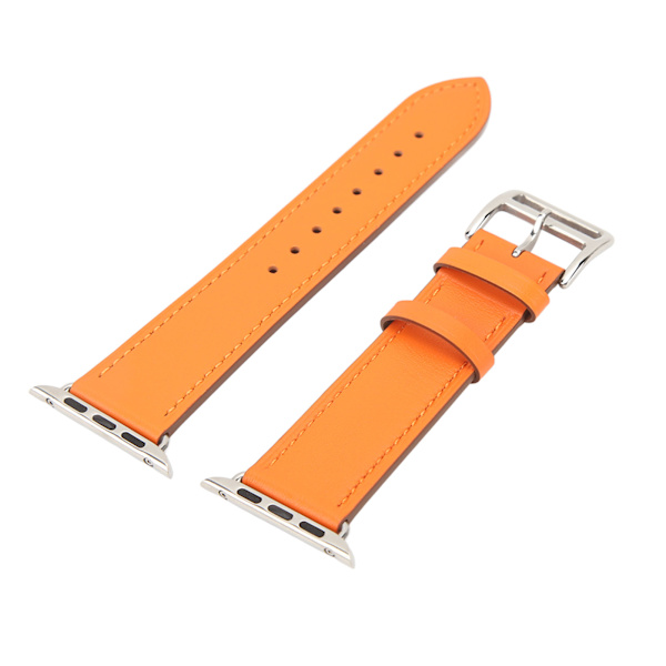 Smartklokkebånd Klokkerem Lær Smartklokketilbehør for IOS Watch Series SE 8 7 6 5 4 3 2 1 42mm 44mm 45mm Oransje
