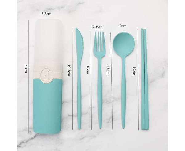 5 stk./sæt Praktisk bordservice sæt Plastik - Grøn
