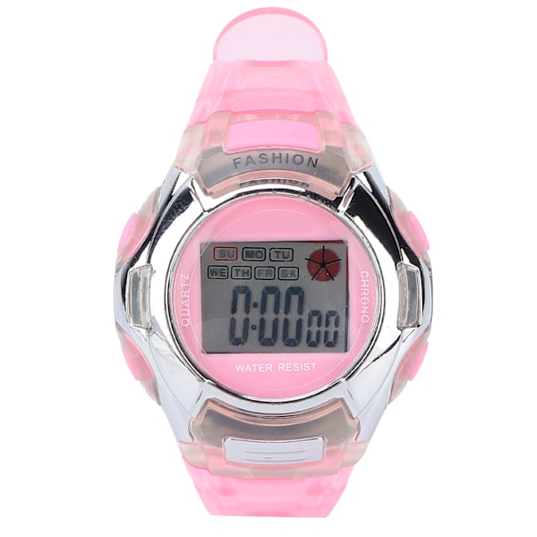 Elektronisk watch för barn Vattentät stoppur Noctilucence Dual Time Digital Watch Rosa