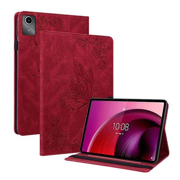 Lærnettbrettveske for Lenovo Tab M11/Xiaoxin Pad 11 2024 Red