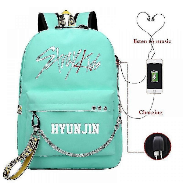 Stray Kids USB-reppu, korealainen tyyli, Felix-kirjalaukku, takaisin kouluun, pojat, tytöt, fanilahjakassi, Mochila 14