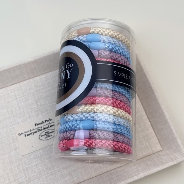 Afslappet vævet hestehaleholder til hårstyling Blue Pink Mix 15 Pcs