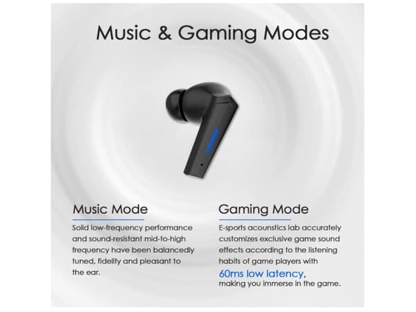 Trådløse Bluetooth in-ear hovedtelefoner, stereomodel, sort black