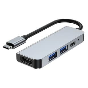 4-i-1 USB C til HDMI-adapterhub til telefon, tablet, bærbar computer, Nintendo Switch-spillekonsol