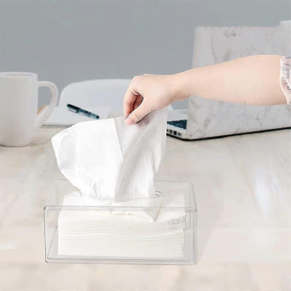 Transparent Tissue Box, Kosmetisk Tissue Box, Akryl Tissue Box