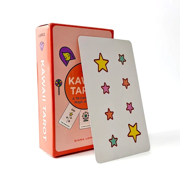 Kawaii Tarotkort 78 stk Kortstokk Magiske og Søte Oracle Engelske Visjoner Spådom Underholdning Fester Brettspill