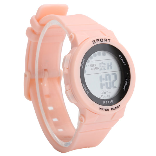 Fashionabla watch Lysande ljus Vattentäta elektroniska klockor för barn9109 Rosa