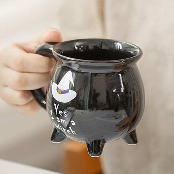 Kittelmugg, Spooky Gotisk Keramisk Kaffekopp, 16x13x13cm, Heminredning