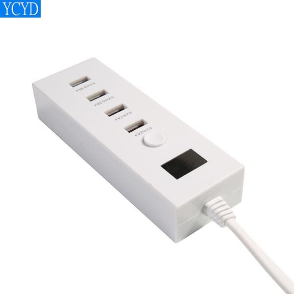 4-ports USB-oplader, EU-stik til telefoner og tablets Ceramic White