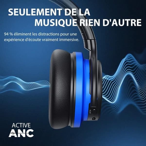 COWIN E7 BASIC B blå svarta hörlurar aktiv brusreducerande bluetoote headset trådlöst headset