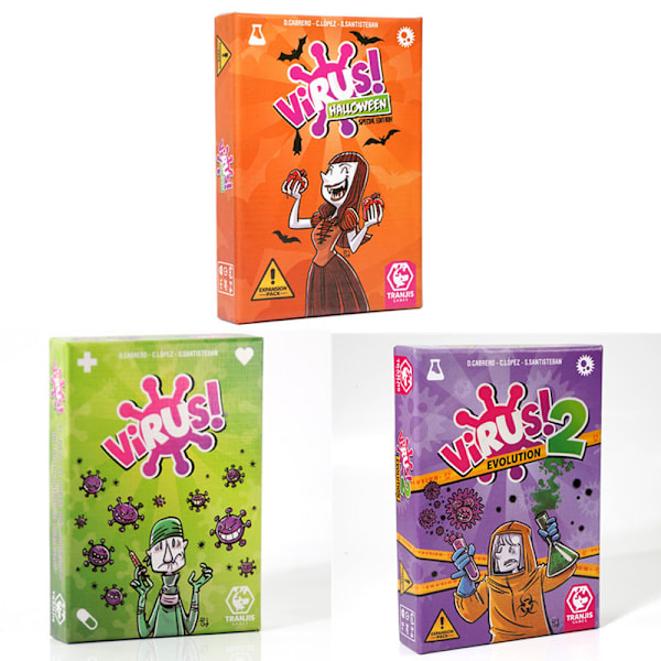 Tranjis Games, Pack Virus & Virus 2 Evolution, Korttipeli, 2 Pakettia, Lautapelikorttipeli Matto - Oranssi Orange