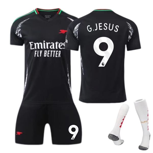 2425 Arsenal bortedrakt nr. 7 Saka fotballdrakt sportsklær - Nr. 7 + sokker + leggbeskyttere L(175-180cm)