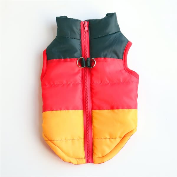 Vinterjacka för hund, vadderad hundkappa i bomull, med koppelfäste, varma hundkläder Yellow XL 100g three-piece