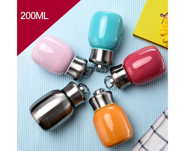 200ML mode mini bärbar barn rostfritt stål vakuummugg vattenflaska kopp-silver
