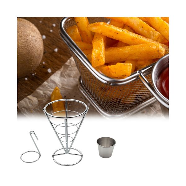 1 set Praktisk pommes frites-korg Lätt att rengöra Stor