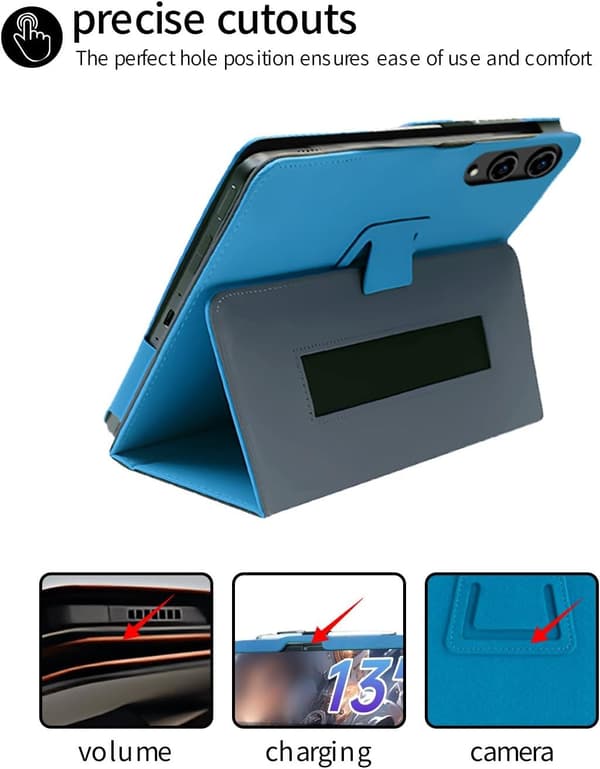 TECLAST T65 13.4\" Surfplattefodral, PU-läder, Vikbart Stativ, Pennhållare, Handrem