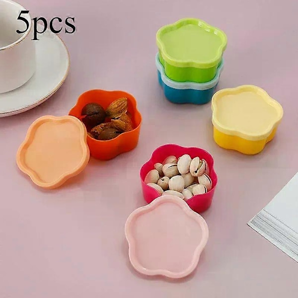 Mini Liten Snack Organizer Ketchup Salat Krydder Bærbar Matbeholder Kjøkken Krydder Oppbevaringsbeholder C-5pcs